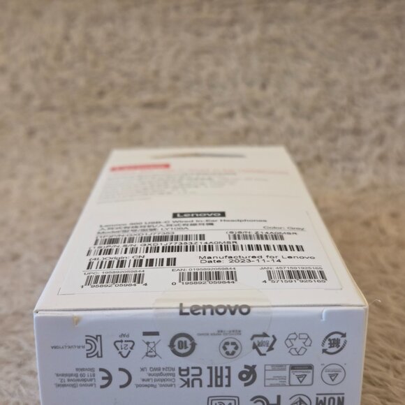 Lenovo 300 USB-C In-Ear Headphones – New, Grey - Picture 2 of 3